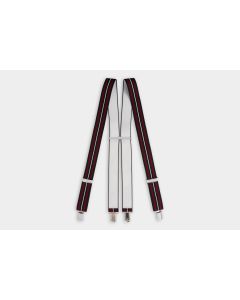 35mm Ibex Clip On Striped Braces-Burg/Blk/White