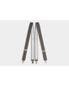 35mm Ibex Clip On Striped Braces-Beige/Blk/White