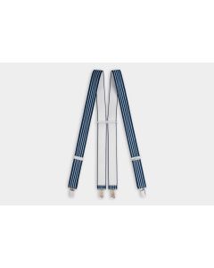 35mm Ibex Clip On Striped Braces-Blue/Navy/White