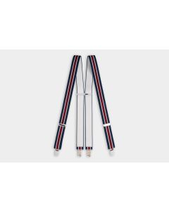 35mm Ibex Clip On Striped Braces-Navy/Burg/White